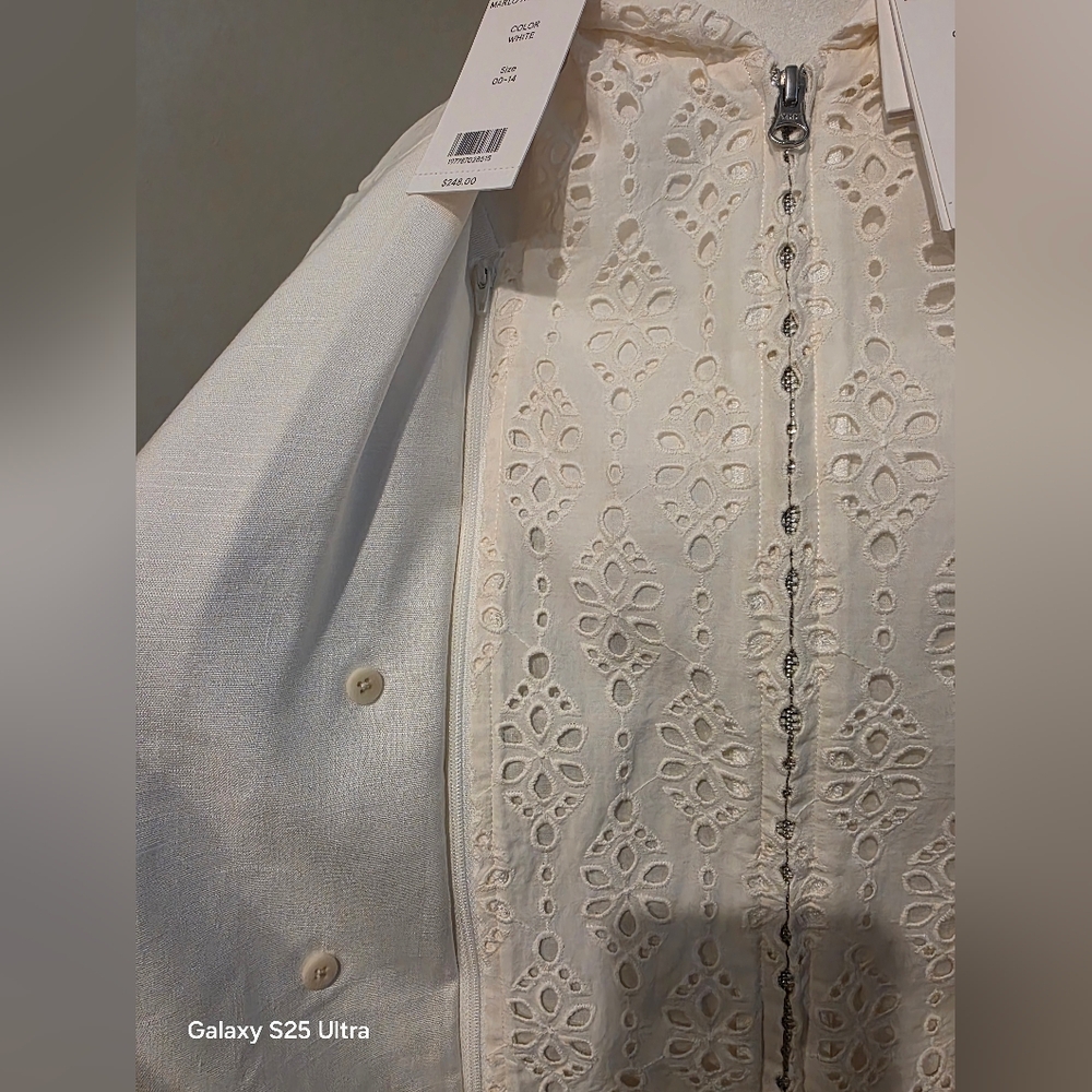 NWT Veronic Beard Offwhite Dickey Jacket With Removable Eyelet Dickey, Size 14 - Picture 5 of 5